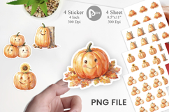 Rustic Harvest Pumpkin Sticker Product Image 1