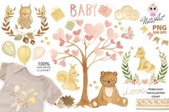 Watercolor boho children&#039;s clipart, Watercolor boho kids Product Image 1