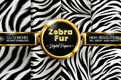 Zebra Fur Digital Papers - 04 Variations Product Image 1