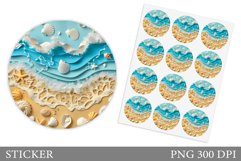 3D Seashell Sticker Design. 3D Sea Sticker Template Product Image 1