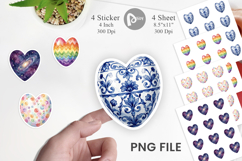 Heart Shaped Easter Egg Art Sticker Product Image 1