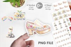 Retro 70s Roller Disco Art Sticker Product Image 1