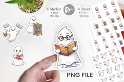 Bookish Librarian Ghost Sticker Product Image 1