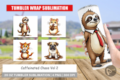 Caffeinated Grumpy Animal Tumbler Product Image 1