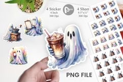 Cute Barista Coffee Ghost Sticker Product Image 1