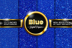 Blue Glitter Digital Papers - 04 Variations Product Image 1