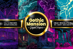 Gothic Mansion Digital Papers - 04 Variations Product Image 1