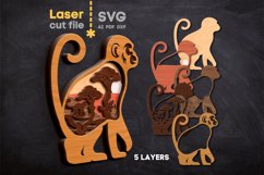 Monkey SVG Laser cut file for Glowforge Product Image 1
