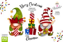 Watercolor Christmas elves gnomes, Christmas Gnomes Product Image 1