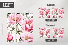 Watercolor Peony Tumbler Wrap| Tumbler Sublimation Product Image 1