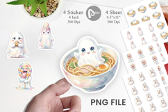 Hungry Foodie Ghost Sticker Product Image 1