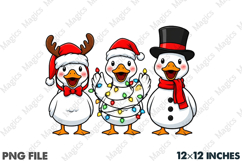 Trio Goose Christmas Spirits Design Png Product Image 1