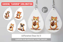 Caffeinated Grumpy Animal Earring Product Image 1