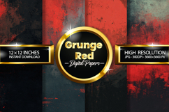 Grunge Red Digital Papers - 04 Variations Product Image 1