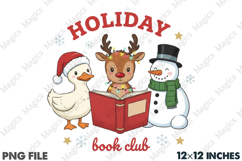 Funny Christmas Goose Book Club Png Product Image 1