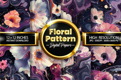 Floral Pattern Digital Papers - 04 Variations Product Image 1
