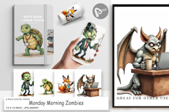 Monday Morning Zombies Digital Paper Product Image 1