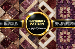 Burgundy Pattern Digital Papers - 04 Variations Product Image 1