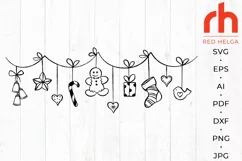 Christmas Baubles SVG, Hanging Balls Cut File, Xmas Decor Product Image 3