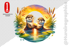 Cute Otter Clipart - PNG File Product Image 1