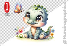 Cute Crocodile Clipart - PNG File Product Image 1