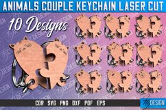 Animals Couple Keychain | Laser Cut SVG Design | CNC Files Product Image 1
