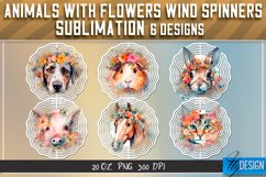 Animals with Flowers Wind Spinners Sublimation Bundle v.1 Product Image 1
