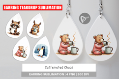 Caffeinated Grumpy Animal Earring Product Image 1