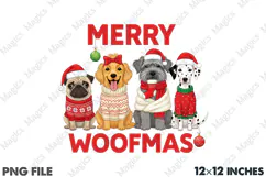 Funny Merry Woofmas PNG, Christmas PNG Product Image 1