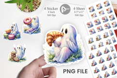 Sweet Pastry Coffee Ghost Sticker Product Image 1