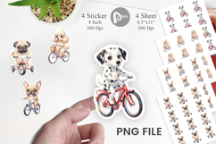 Puppy Eye Dogs on Bicycle Sticker Product Image 1