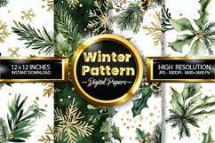 Winter Pattern Digital Papers - 04 Variations Product Image 1
