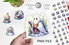 Cute Barista Coffee Ghost Sticker Product Image 1