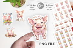 Silly Piggy Muddy Quotes Sticker Product Image 1