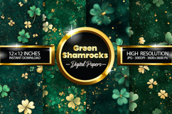 Green Shamrocks Digital Papers - 04 Variations Product Image 1