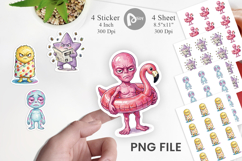 Grumpy Cosmic Vacation Sticker Product Image 1