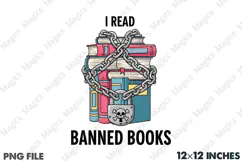 Banned Books PNG, Feminist Book Art PNG Product Image 2