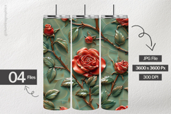 Red Roses Design Digital Papers - 04 Variations Product Image 2