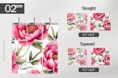 Watercolor Peony Tumbler Wrap| Tumbler Sublimation Product Image 1