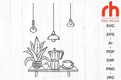 Coffee Bar SVG, Kitchen Decor Cut File, Coffee Shop DXF Product Image 2