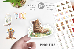 Western Easter Cowboy Boots Sticker Product Image 1