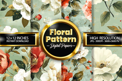 Floral Pattern Digital Papers - 04 Variations Product Image 1