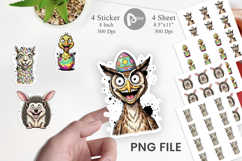 Funny Easter Animal Sketch Sticker Product Image 1