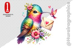 Cute Humming Bird Clipart - PNG File Product Image 1