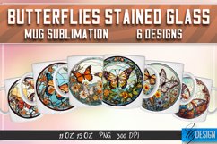Butterfly Stained Glass Mug Wrap Sublimation |Mug Wrap v.1 Product Image 1