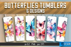 Butterfly Sublimation PNG | 20 Oz Straight Skinny Tumbler v1 Product Image 1