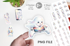 Handheld Console Gamer Ghost Sticker Product Image 1