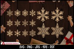 63 Snowflake earrings SVG bundle.Laser Cut Files Bundle Product Image 2