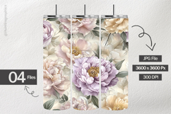 Peony Flower Digital Papers - 04 Variations Product Image 2