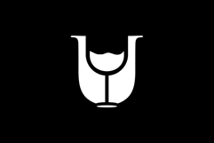 Letter U and Wine Glass Negative Space Vector Logo Product Image 2
